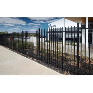 Powder coated tubular steel fence