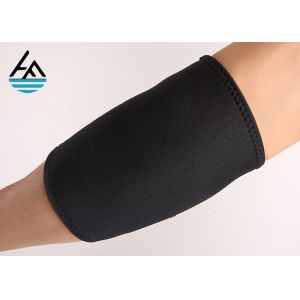 Black Neoprene Elbow Sleeve / Elbow Compression Sleeve For Weightlifting