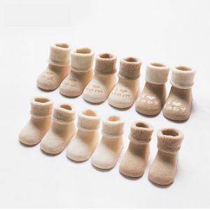 Newborn infant winter baby socks thick and warm organic cotton baby socks