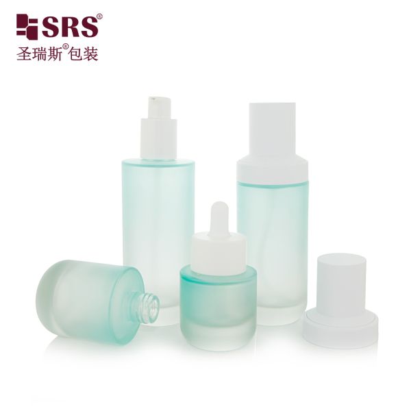 GL025 35ml 50ml 100ml 120ml Paint Custom Color Frosted Glass Bottle With Dropper Lotion Pump For Cosmetic
