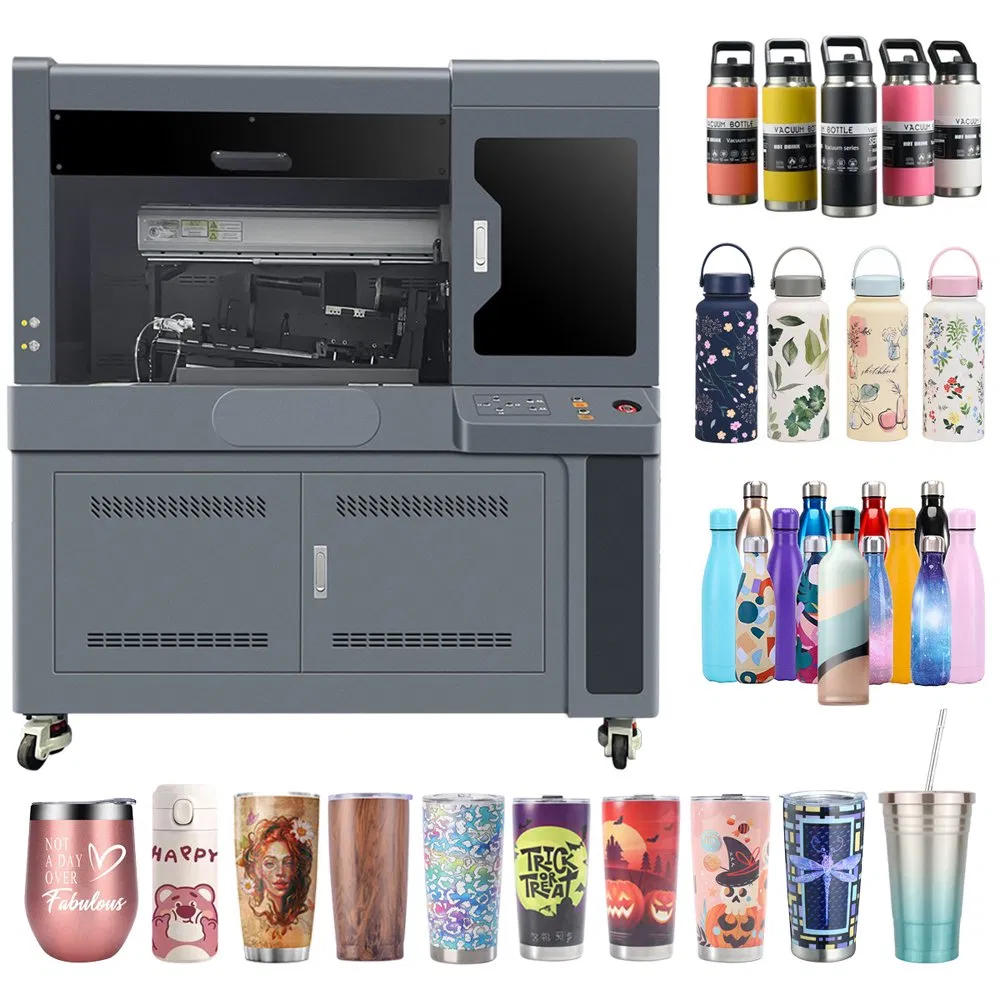 High Speed Cylindrical 360 UV Printer for Water Bottle / Can / Mug Printer
