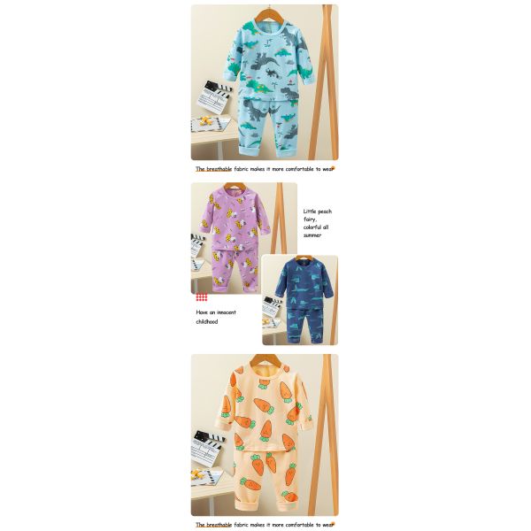 Autumn Children printed pyjama set Full Flower Long Pyjamas Set