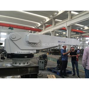 Quality Mini 1t 4m Telescopic Boom Marine Cranes Remote Control Yacht Duty High Efficiency for sale