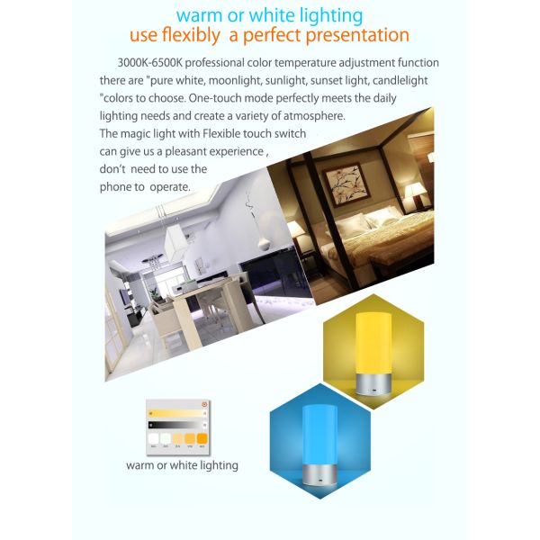 Touch sensor bluetooth control portable smart LED Light intelligent light
