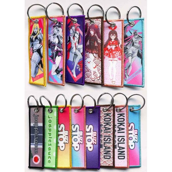 Brand Logo​ Embroidered Key Chain Merrowed Woven Yarn Material