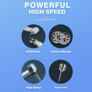 Stainless Steel Handpiece Ceramic Ball Bearing Triple Sprays Dental Handpiece