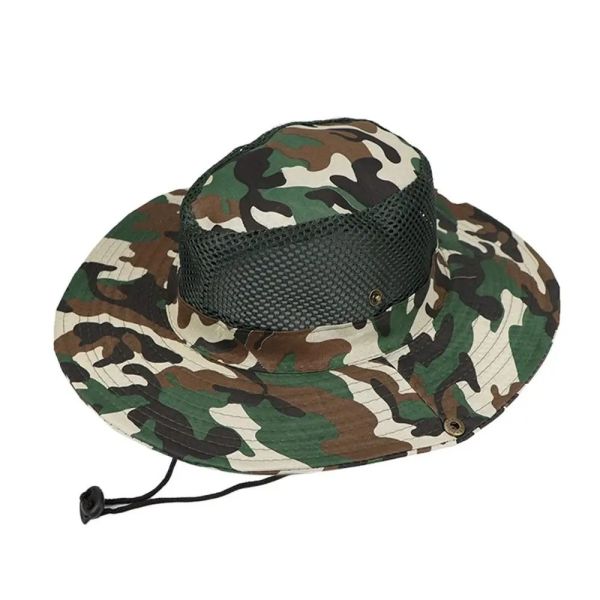 Outdoor Camo Camouflage Fisherman Bucket Hat With Custom Logo Hunting Hiking Bucket Cap