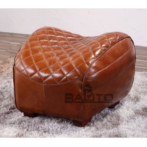 China brown antique style leather ottoman,#2006-OTTOMAN on sale