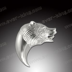 Silver Golden Collections Bear Head Zinc Alloy Medal Label