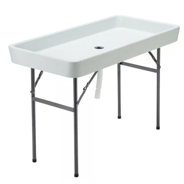 Portable Folding Table for Party Hotel Camping Square HDPE Plastic Metal Chill Ice Cooler