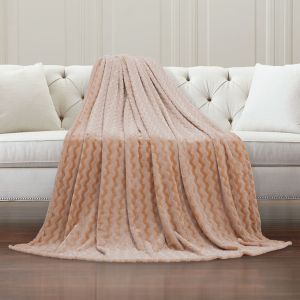 Warm Printed Pattern Flannel Plush Blanket Plain Style For Couch And Bed Throw