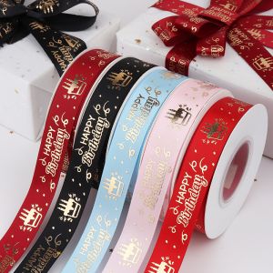 Wholesale Customised Ribbon Printed 4 Inch Polyester Satin Gift Ribbon