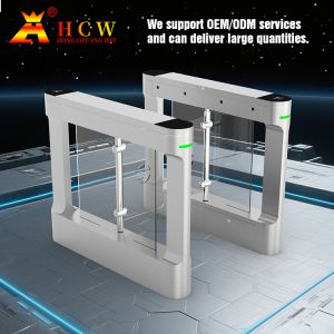 HCW Waterproof IP42 Swing Barrier Turnstile with 10mm Plexiglass and 30-40