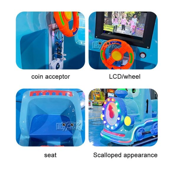 Little Blue Train Coin Operated Electric Kiddie Car Amusement Equipment