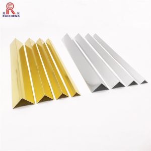 Gold Color Aluminium L Shape Trim Tile Profile Corner With Punching Hole