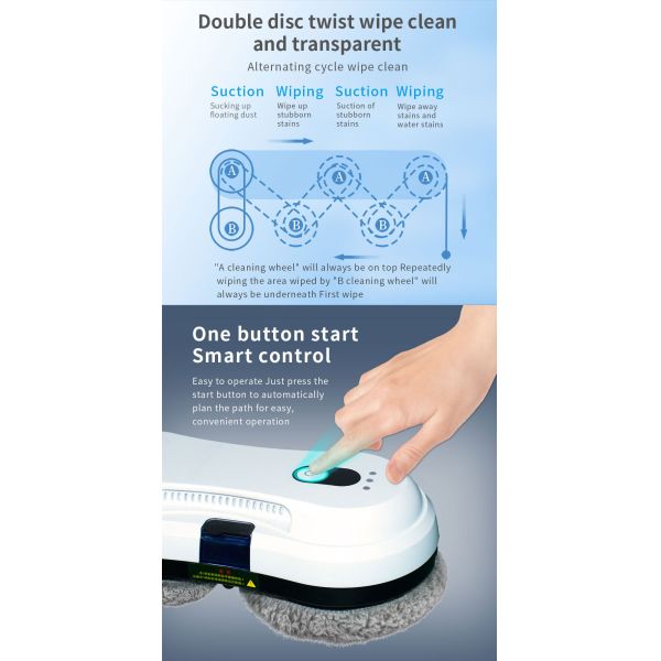 2mins/M2 Window Cleaner Robot Anti Falling Automatic Skyscraper Window Cleaner 24V