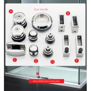 Frameless Glass Bathroom Door Kit with Shower Sliding Fitting Other Tray