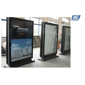 LED Illumination Floor Standing Sign Holders Rectangle Shape High Lighting