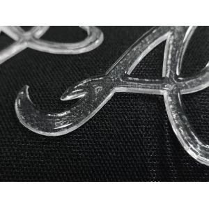 Custom Imitate Ice Semi Transparent Glossy TPU Logo Heat Transfer Badge For
