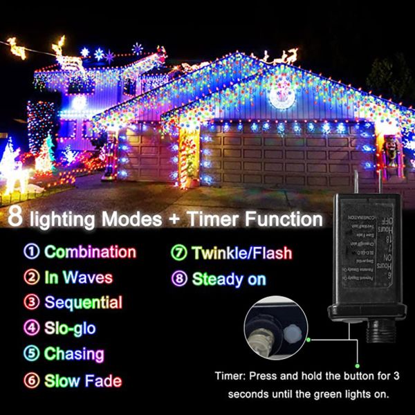 DC24V Rainbow LED Rope Lights Leather 10M 200 LED Outdoor String Light