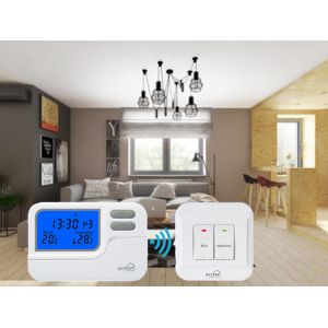 Riseem White Shell Battery Digital Room Programmable Thermostat 7 Day With HVAC