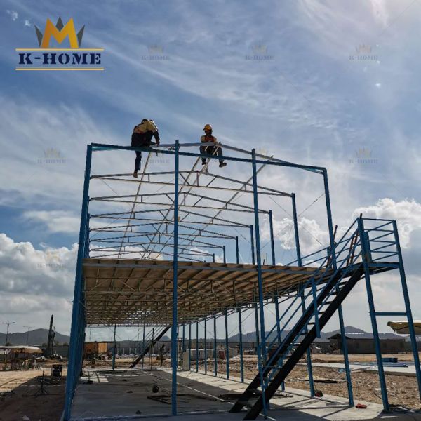 Prefab Construction Site Steel Frame Building As Dormitory
