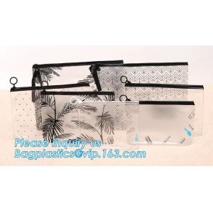 pvc travel slider zipper cosmetic bags, pvc zipper slider pencil bag, pvc slider