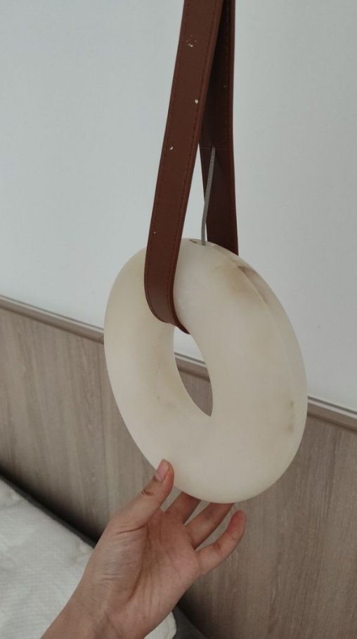 Modern Simple Indoor Commercial Office Home Hanging Halo Ring Pendant Alabaster Chandelier