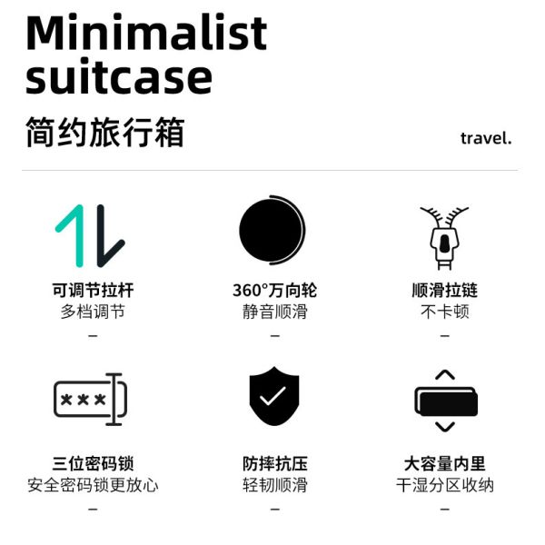 FASHION BUTLER 1pc 20 inch Spinner Wheels Luggage-Durable PC Shell .TSA Lock-Hand wash/Dry Clean.Portable and practical Multi-functional with multiple