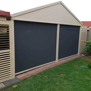 China Motorized Facade Sunshade Zip Track Blinds UV Coating on sale