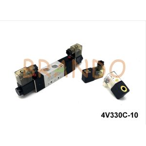 3/8'' Pneumatic Solenoid Valves Two Coils Double Control Automation Components