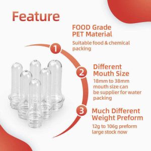 Custom 28mm 38mm Neck Plastic Bottle Preform High Transparent
