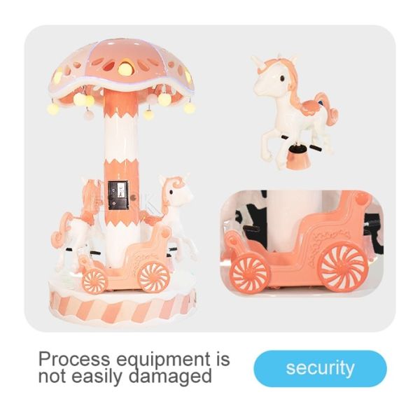 140KG Kiddy Ride Machine Mini Electric Children Riding Carousel For Three People