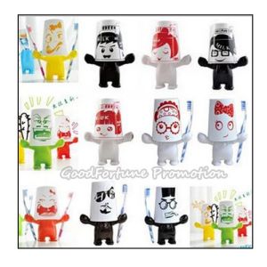 customed logo promotional Eco ps different pattern toothbrush holder cup gift