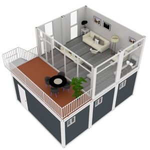 20ft 40ft Detachable Container House with 3 Bedrooms and Bathroom