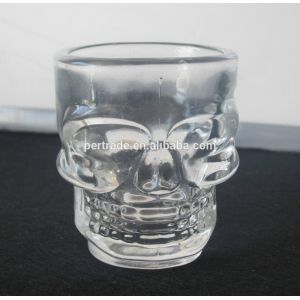 Quality Machine Made Embossed Skull 1.5 Oz Shot Glasses for sale