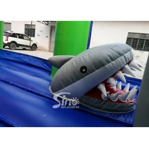 Outdoor Commercial Jungle Shark Inflatable Obstacle Course For Kids And Adults