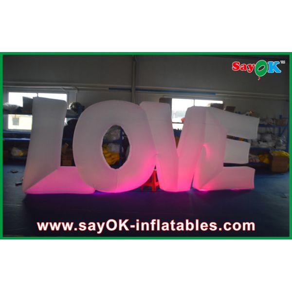 Wedding Inflatable Lighting Decoration White LOVE With Led Eco - Friendly