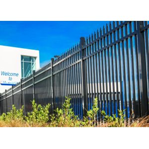 Quality Strong Powder Coated Steel Tubular Fencing Civil Infrastructure 2.2m for sale