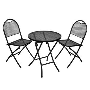 Quality Outdoor Cafe Bistro Patio Custom Logo Dining Table and Chair Sets with Stackable Design for sale