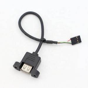 Customization Screw Locking Stud 1M 2M Panel Mount Female USB A male to Dupont