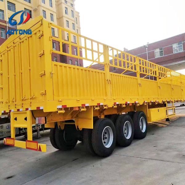 Buy Custom Steel Sugar Cane Harvest Semi-Trailer with Livestock Fence at wholesale prices