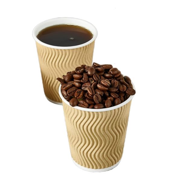 Buy Personalized Paper Tableware Ripple Wall Paper Cup Recyclable at wholesale prices