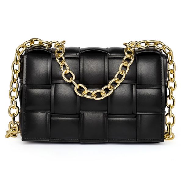 Buy Weave Flap Womens Leather Messenger Bag PU Leather Crossbody Bag at wholesale prices