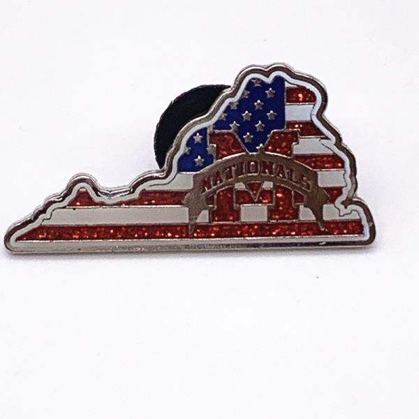Buy 1.5 Inch Metal Plated Die Struck Enamel Pins , Brass Material Glitter Safety Pins at wholesale prices