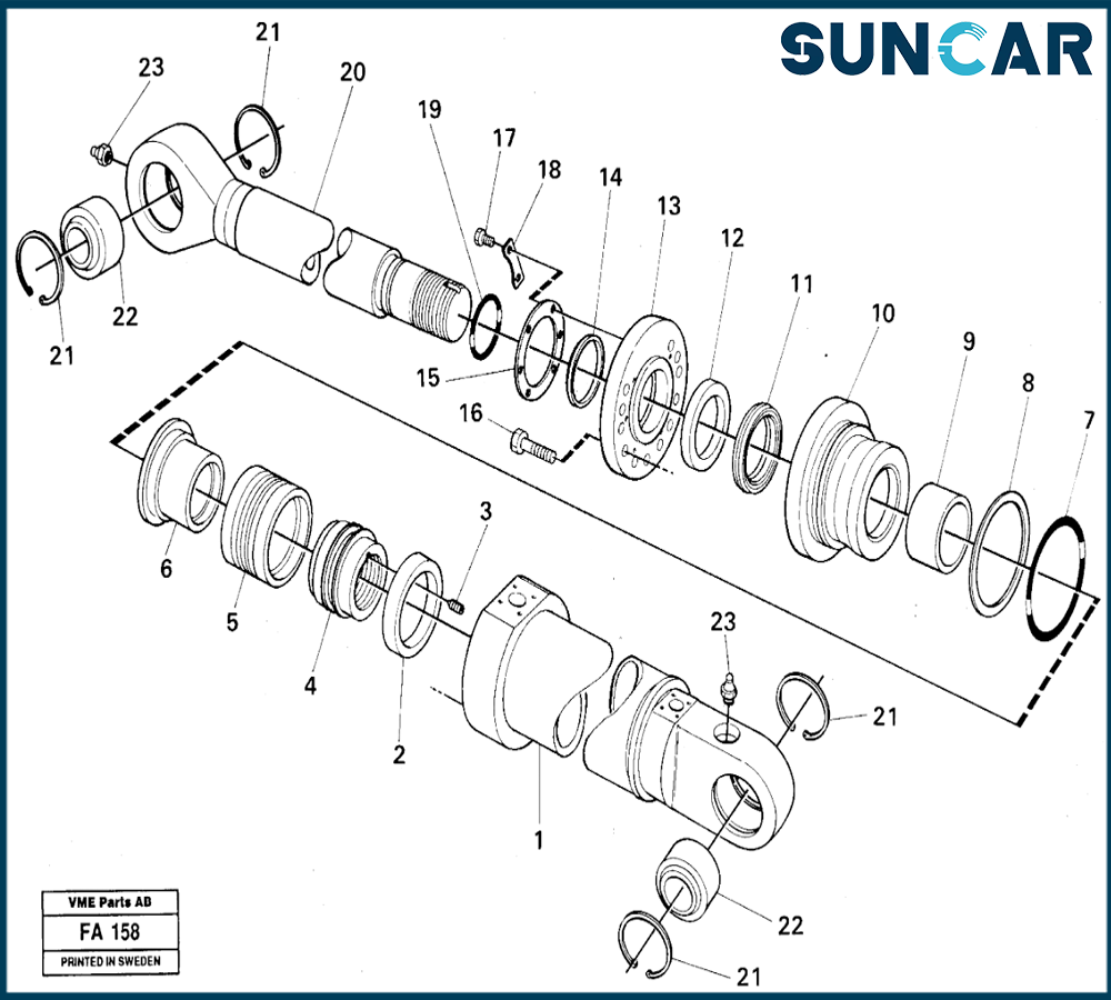 SUNCARVO.L.VO VOE 11997225 VOE11997225 Cylinder Seal Kit For Excavator EC230B