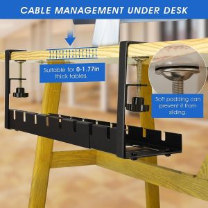 Cable Duct Under Desk Extendable Desk Cable Management Tray for Metal Wire