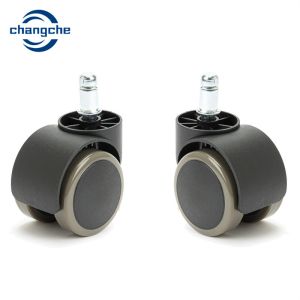 PU Threaded 5 Inch Caster Wheels Metal Friction Stem