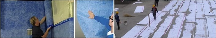 Waterproof Bathroom Floor Membrane 0.3mm-1.5mm Thickness Made with PP PE Composite