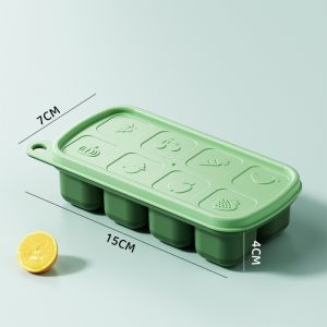 Ice Cube Tray With Lid And Bin, 4 Pack Silicone Plastic Ice Cubes Trays For